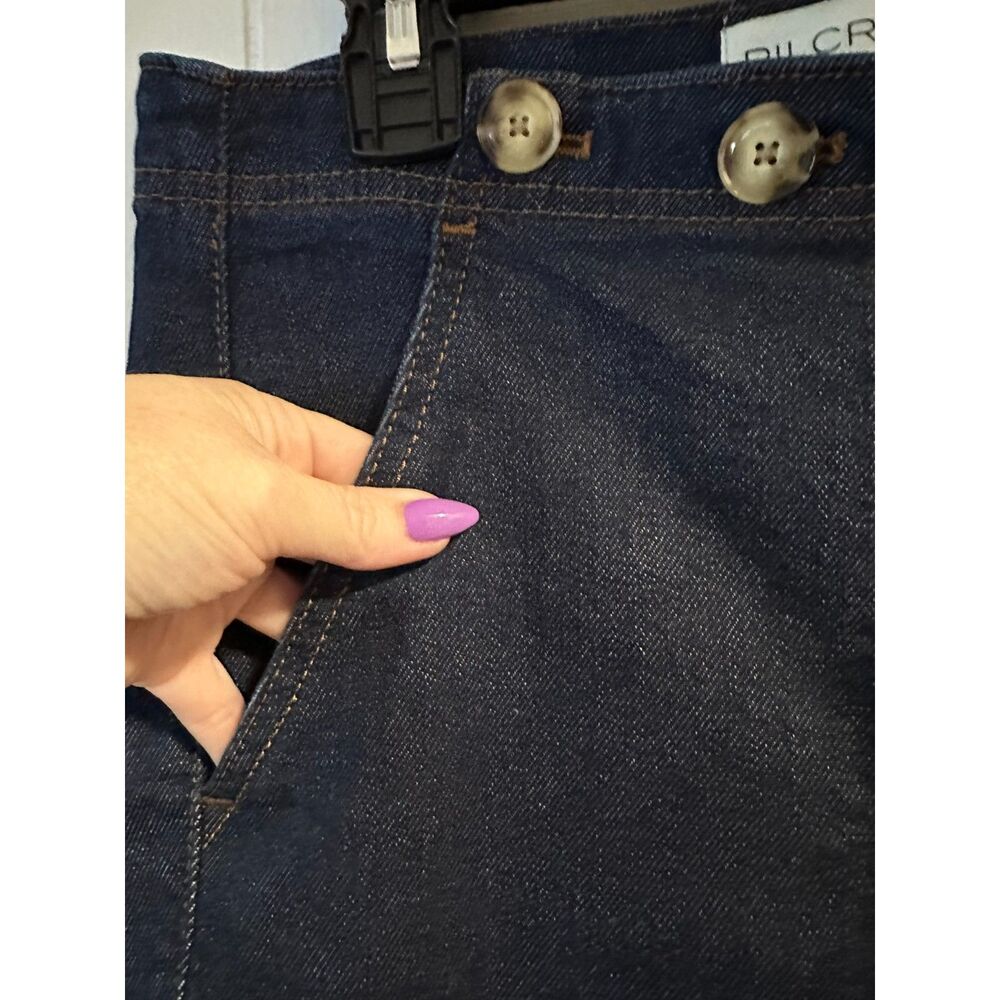The Kit Cropped High-Rise Wide-Leg Utility Trousers by Pilcro dark Wash Size 31 - Picture 8 of 11